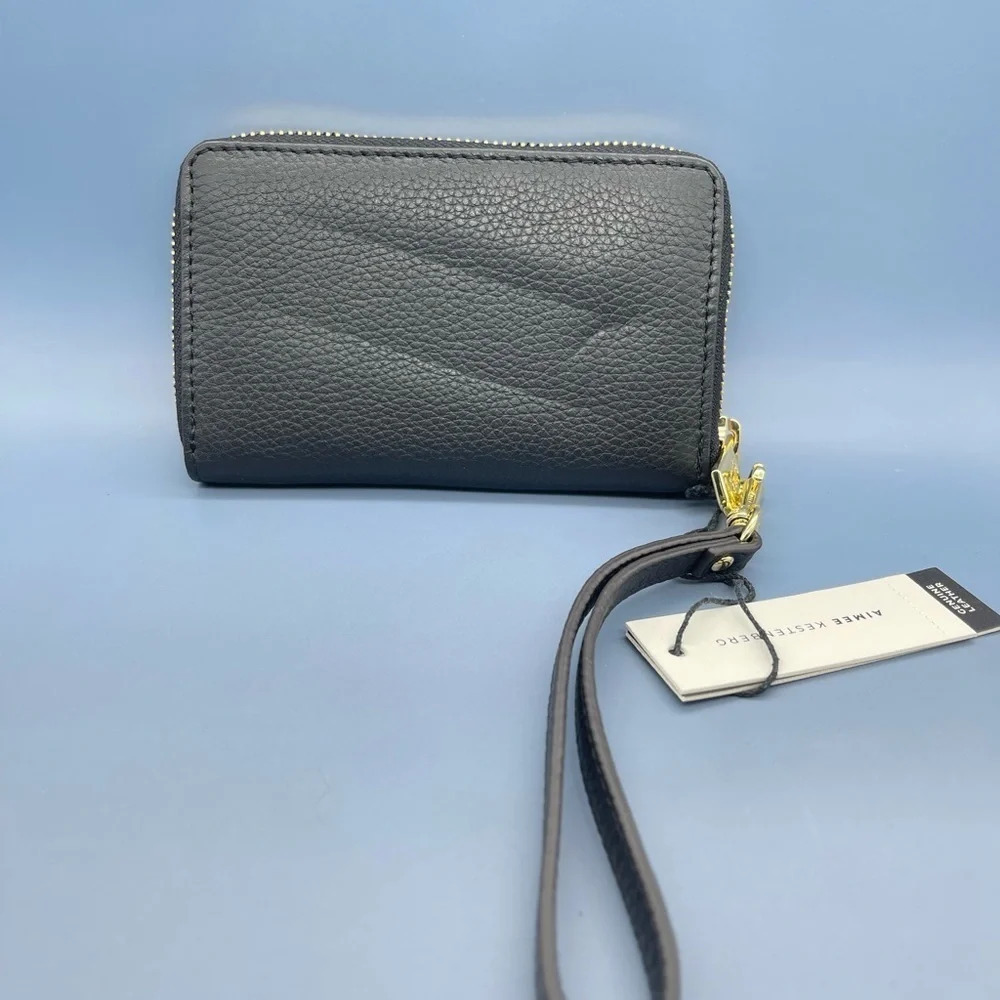 Aimee KESTENBERG Zip Around Wristlet, Black, NWT - Picture 7 of 14